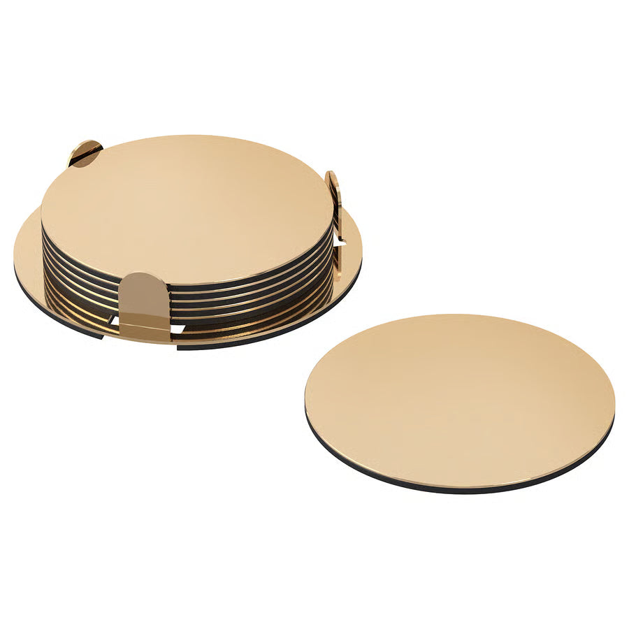 SET PORTAVASOS DORADOS