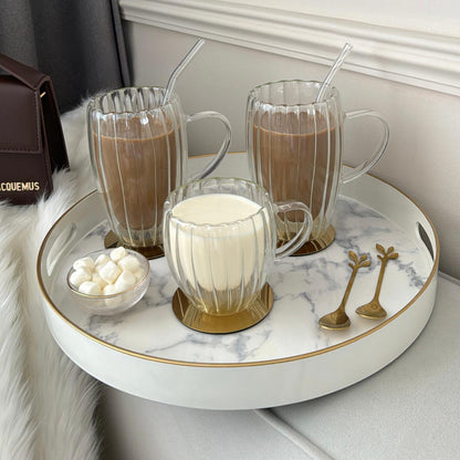 Set Porta Vasos Dorados